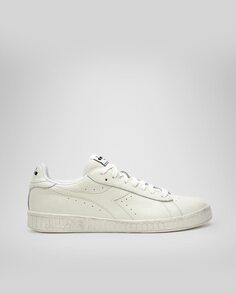 Белые кожаные кроссовки унисекс со шнурками Diadora Sportswear, белый