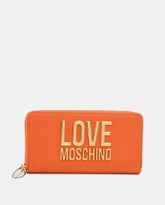 Большой оранжевый кошелек с деталями Love Moschino Love Moschino, оранжевый