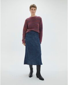Женский свитер с круглым вырезом, длинными рукавами и заниженной линией плеча System Action, мультиколор