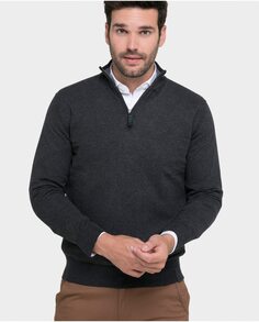 Серый мужской свитер с воротником на молнии Valecuatro, серый