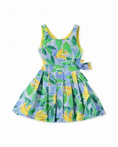 Платье для девочки с банановым принтом и открытой спиной Pan con Chocolate, синий