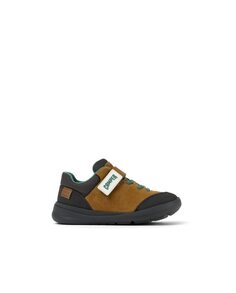 Кожаные кроссовки для мальчика на липучке светло-коричневого цвета Camper, коричневый