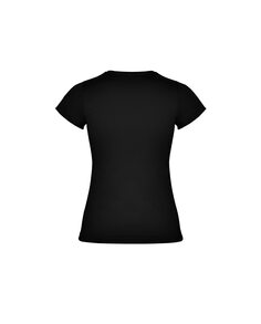 Приталенная футболка для девочки с ребристым воротником ROLY, черный