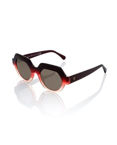 Женские солнцезащитные очки Valeria Mazza Design в бордовой шестиугольной оправе Starlite, бордо