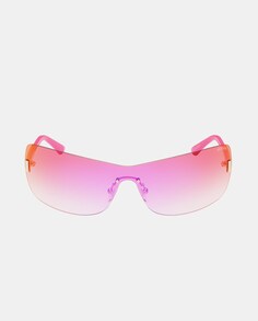 Розовые женские солнцезащитные очки в металлическом корпусе с запахом Guess, розовый