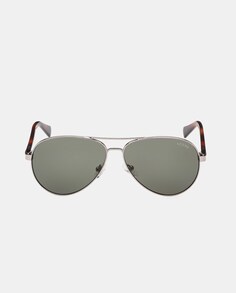 Солнцезащитные очки-авиаторы унисекс в металлическом цвете серого и гаванского цветов Guess, серый