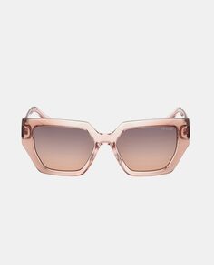 Светло-коричневые женские солнцезащитные очки с геометрическим рисунком Guess, светло-коричневый