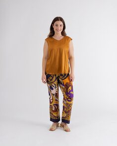 Струящиеся женские прямые брюки с резинкой на талии October, мультиколор
