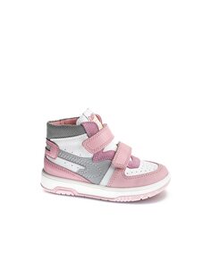 Кожаные кроссовки для девочек на застежке-липучке Pablosky, розовый
