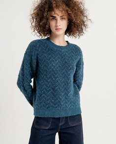 Короткий женский свитер с круглым вырезом Surkana, синий
