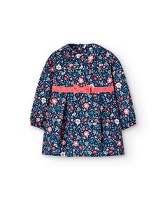 Платье для девочки с декоративным поясом и цветочным принтом Boboli, мультиколор