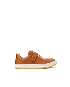 Кожаные кроссовки для мальчика с коричневыми шнурками Camper, коричневый