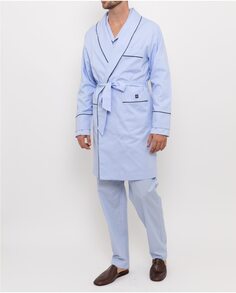 Короткий мужской халат голубого цвета Wickett Jones, светло-синий