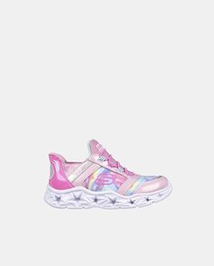 Кроссовки Girl&apos;s Galaxy Lights слипоны с низким берцем и подсветкой Skechers, розовый