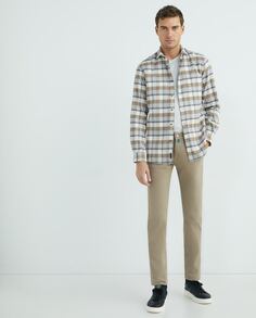 Однотонные базовые мужские брюки-чиносы Pierre Cardin, бежевый