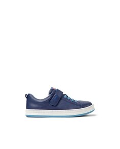 Кожаные кроссовки на шнуровке для мальчика синего цвета Camper, синий