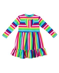 Платье для девочки с разноцветными полосками AGATHA RUIZ DE LA PRADA, мультиколор