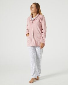 Женский короткий халат с длинными рукавами, детским воротником Kiff-Kiff, розовый