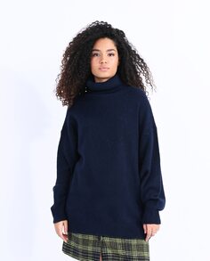 Женский свитер с высоким воротником и длинными рукавами Lili Sidonio, темно-синий