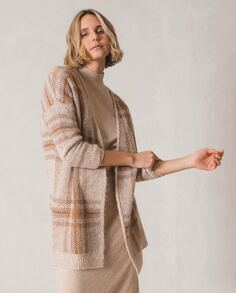Женский свитер в стиле колор-блок из переработанных волокон Indi &amp; Cold, бежевый
