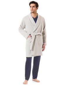 Длинный мужской халат с поясом и карманами Lohe