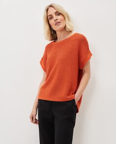 Оранжевый вязаный свитер с коротким рукавом Phase Eight, оранжевый