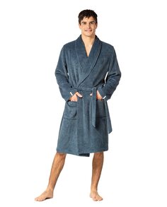 Мужской халат с воротником-смокингом энергичный Egatex, синий