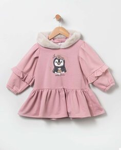 Детское Платье с Пингвимом - Розовый Coco Acqua