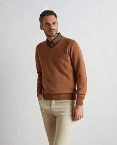 Мужской базовый свитер с v-образным вырезом из овечьей шерсти Lloyd&apos;s, коричневый Lloyd's