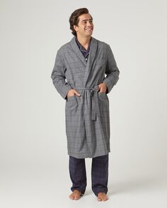 Длинный мужской халат с воротником-смокингом Kiff-Kiff, серый