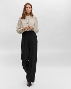 Женские широкие длинные брюки Vero Moda, черный