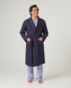 Длинный мужской халат с воротником-смокингом Kiff-Kiff, темно-синий