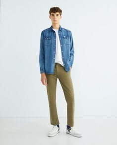 Мужские брюки-чиносы с карманами Guess, зеленый