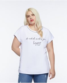 Женская футболка с короткими рукавами и надписью спереди Fiorella Rubino, белый