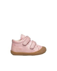 Розовые высокие детские кожаные кроссовки Naturino, розовый