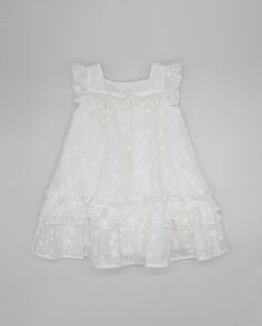 Белое хлопковое платье для девочки Fina Ejerique, белый