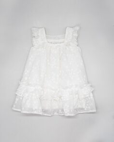 Белое хлопковое платье для девочки Fina Ejerique, белый