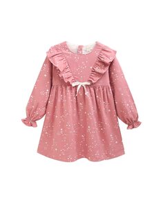 Платье для девочки с микропринтом и рюшами Dadati, розовый