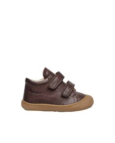 Темно-коричневые детские кожаные кроссовки First Steps Naturino, темно коричневый