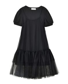 Платье для девочки с короткими рукавами из тюля Mini Molly, черный