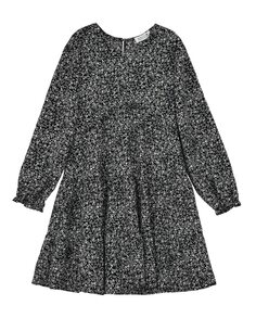 Платье для девочки с длинными рукавами и принтом Mini Molly, черный