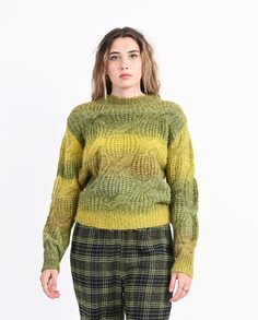 Женский свитер смесовой вязки с длинными рукавами Lili Sidonio, зеленый