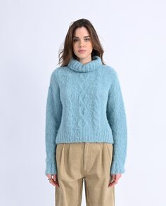 Женский свитер с длинными рукавами из ткани тедди Molly Bracken, светло-синий