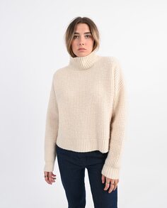 Женский свитер смесовой вязки с длинными рукавами Lili Sidonio, кремовый