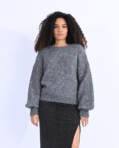 Женский свитер смесовой вязки с длинными рукавами Lili Sidonio, серый