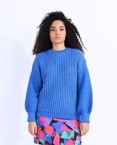 Женский свитер с длинными рукавами и рукавами-буфами Lili Sidonio, синий