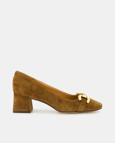 Женские замшевые туфли со стремянкой и блочным каблуком Latouche, коричневый