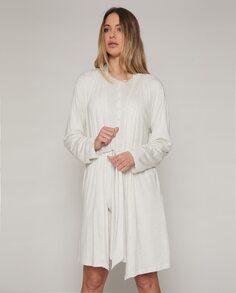 Женский вязаный халат из модала с поясом Admas, светло-серый