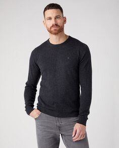 Мужской свитер классического кроя серого цвета Wrangler, серый