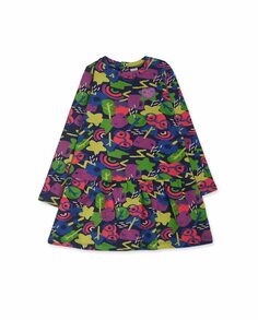 Плюшевое платье для девочки с принтом Tuc tuc, мультиколор